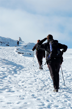 Ascending  Ben Nevis - 10th May 2009