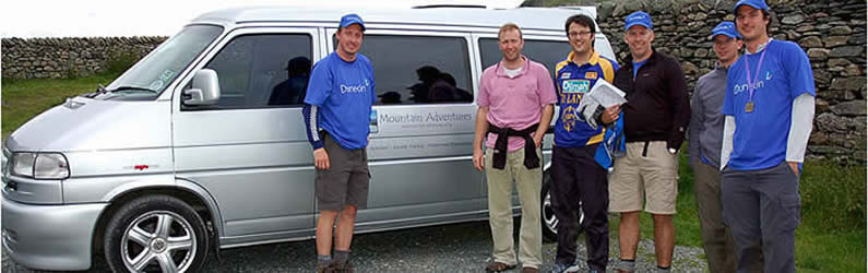 Our custom-built support vehicle with reclining seats, air con and on-board DVD entertainment
